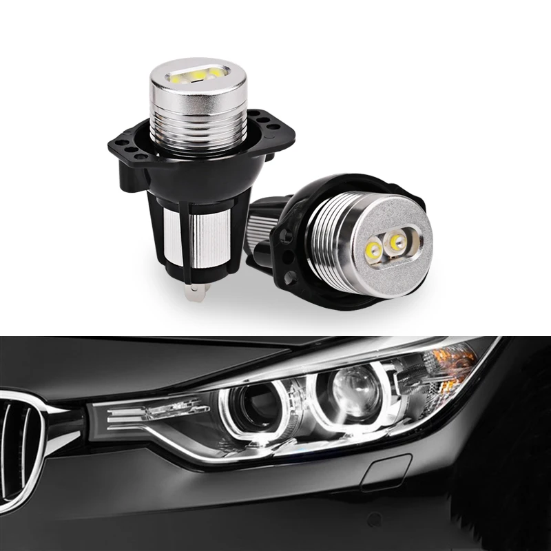 2 шт. для BMW Led Ангельские глазки e90 белый 6000K 2*6 Вт Светодиодные Габаритные огни