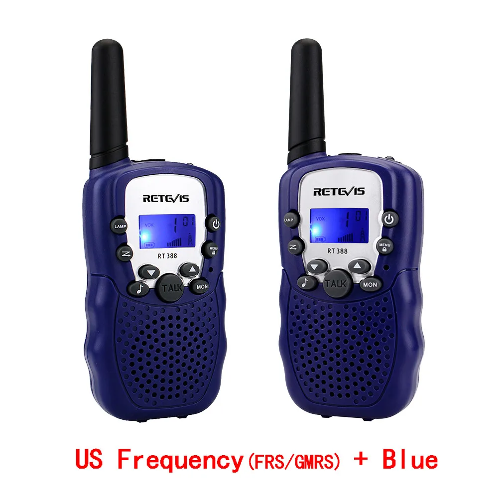 US Frequency Blue 2 шт. Мини Портативная рация Retevis RT388 детский радиоприемник 0,5 Вт PMR446 PMR/FRS VOX портативный двухсторонний радиопередатчик Hf трансивер - Цвет: US Frequency Blue