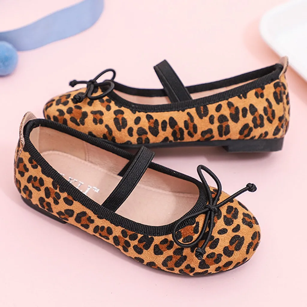 SAGACE Autumn Girls Kids Elastic Band Leopard Print Children Casual Flat School Shoes Little Girl Spring Single | Детская одежда и