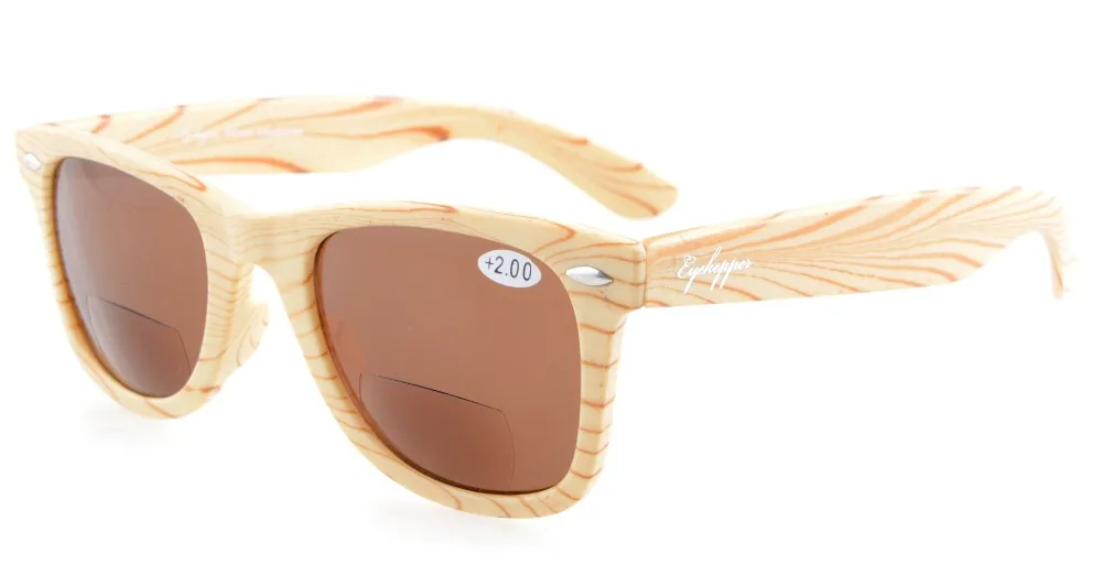 Beige Stripe S003 окуляр бамбуковые деревянные дизайнерские классические бифокальные солнечные очки+ 1,0/1,25/1,5/1,75/2,0/2,25/2,5/3,0/ - Цвет оправы: Beige Stripe