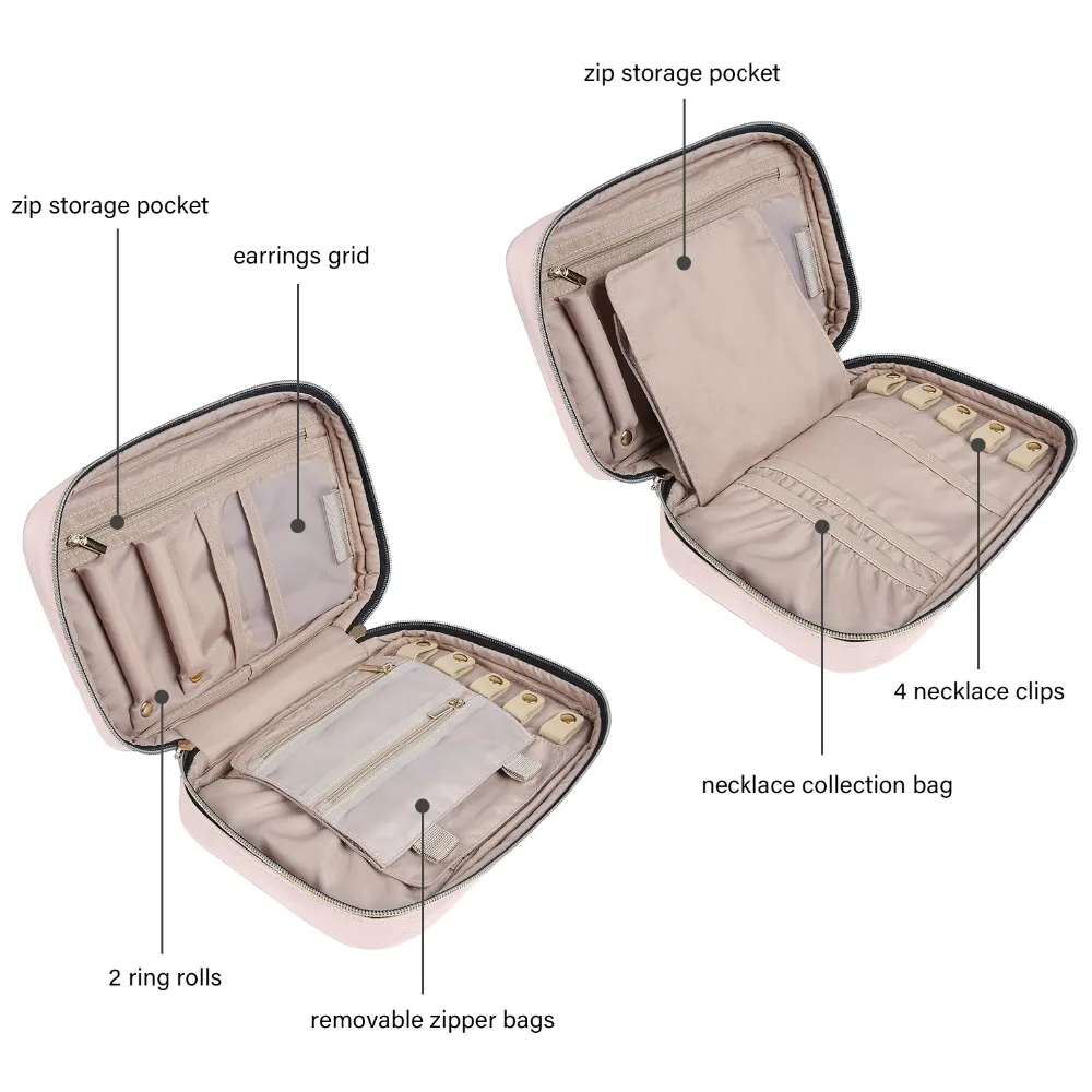 Продажа Женский чехол-органайзер BAGSMART, водонепроницаемая косметичка для украшений, ожерелий, браслетов, сережек, колец и часов Дешево Женский чехол-органайзер BAGSMART, водонепроницаемая косметичка для украшений, ожерелий, браслетов, сережек, колец и часов