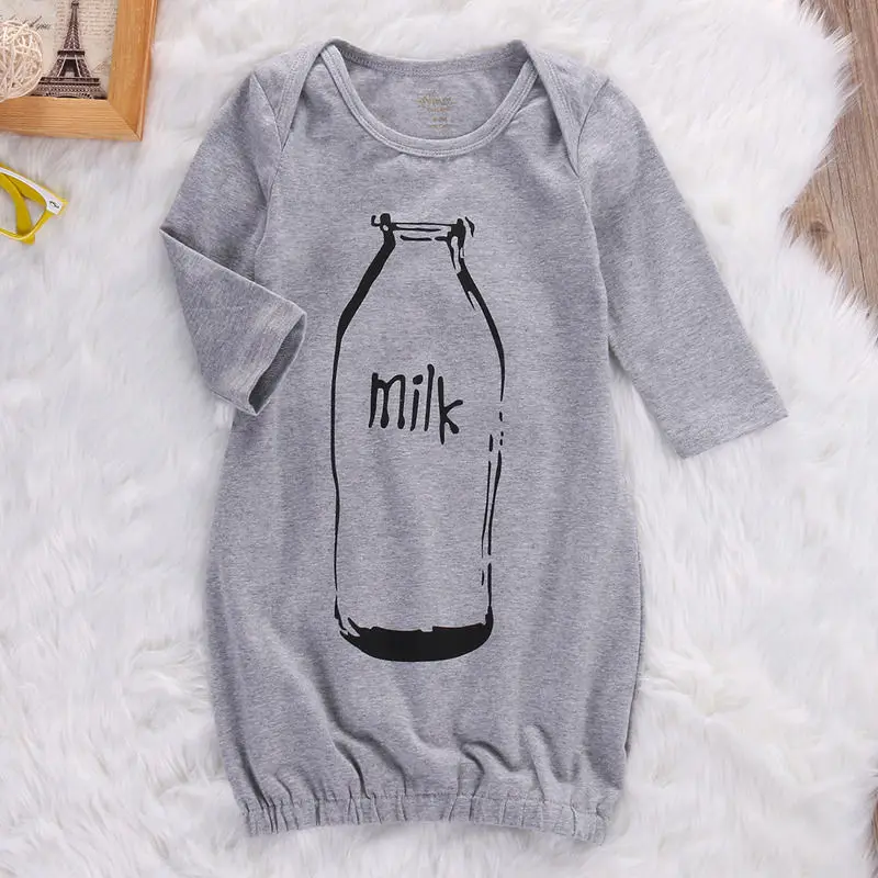 Cotton Newborn Baby Boys Clothes Long Sleeve Milk bottle Romper Sleeping Bag Sleepsack Outfit |