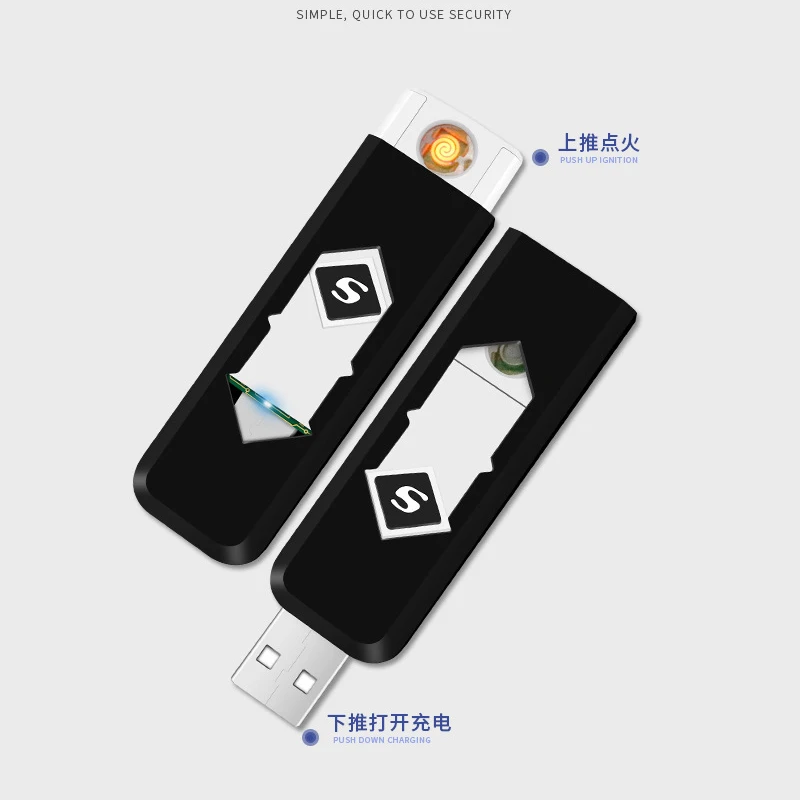 Ветрозащитный подарок бездымный USB прикуриватель ветрозащитная зарядка