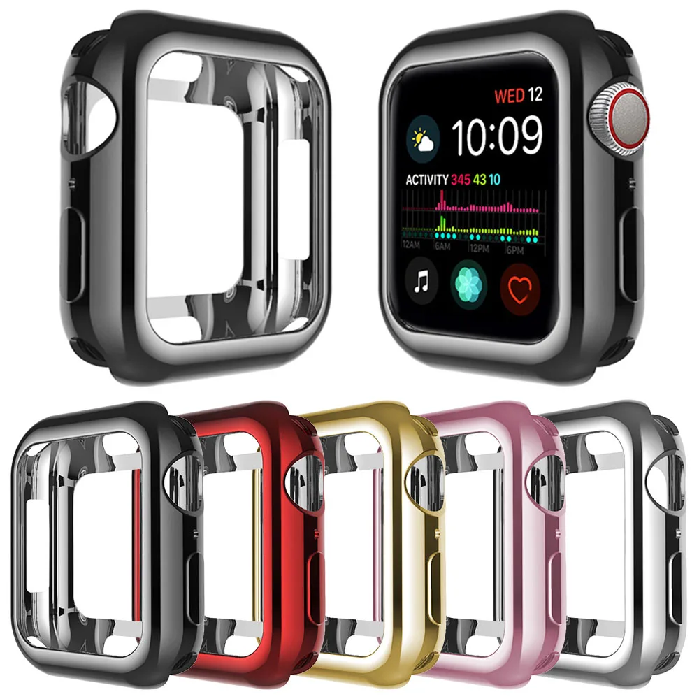 Роскошный защитный чехол с покрытием для Apple Watch SE Series 6 5 4 3 40 мм 44 38 42 мягкий бампер