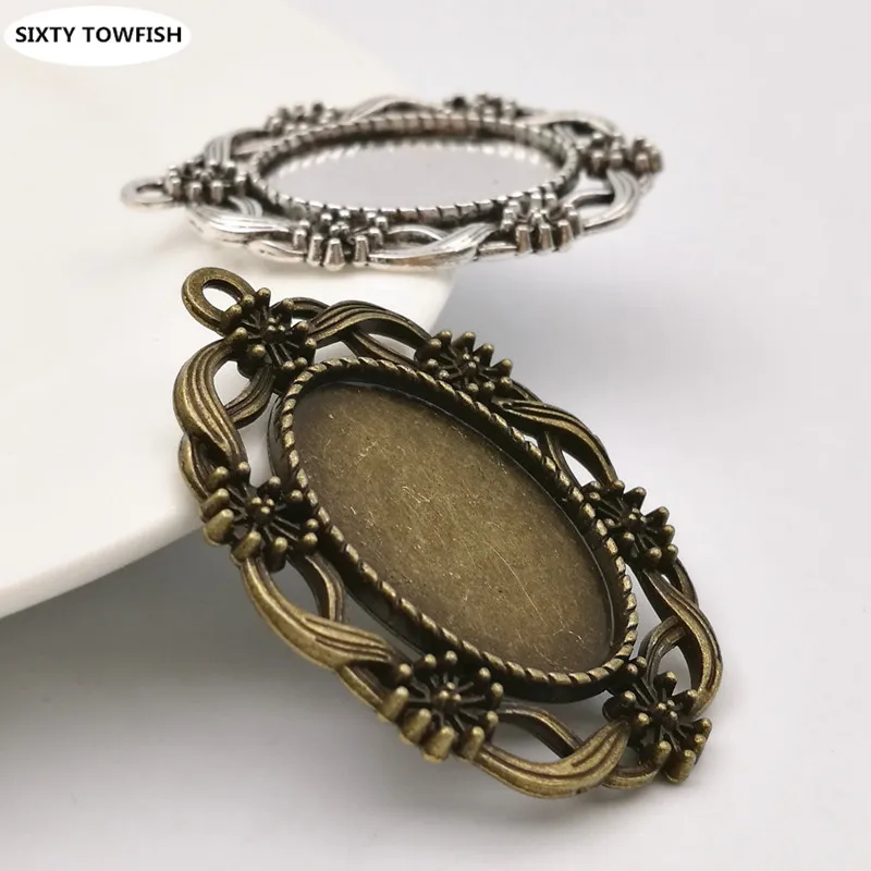 

New 20pcs 34*45MM Inner size:18x25mm Alloy/Metal Antique Silver/Bronze Blank Charms Pendant Base Cameo Setting DIY Jewelry
