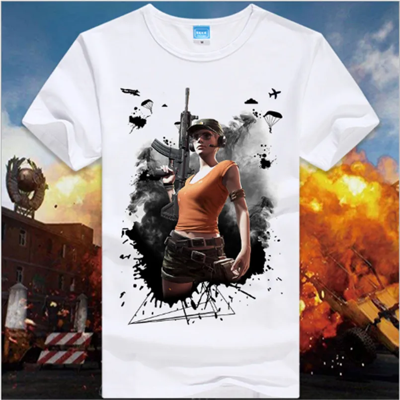 Новая игра Playerunknown's Battlegrounds PUBG Winner Chicken Dinner футболки белые хлопковые с круглым