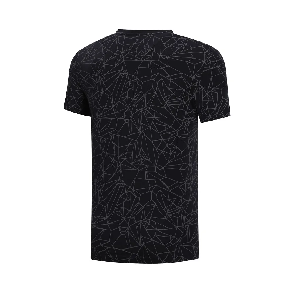 Мужская дышащая футболка Li Ning Спортивная из 100% хлопка с подкладкой Стандартный