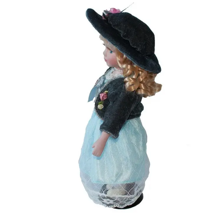 

30cm light blue dress porcelain Leisur girl doll European rural Field Village ceramic doll style home decoration Christmas gifts