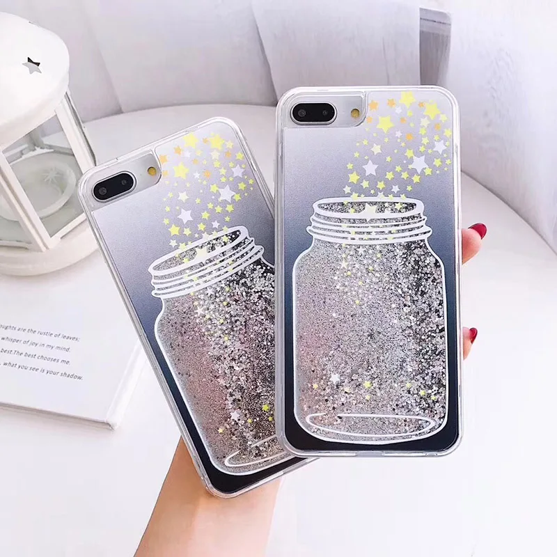 Чехол для телефона с жидким блеском в бутылке iPhone X 6 6S 7 8 Plus Huawei P20 Pro новый 3e Модный