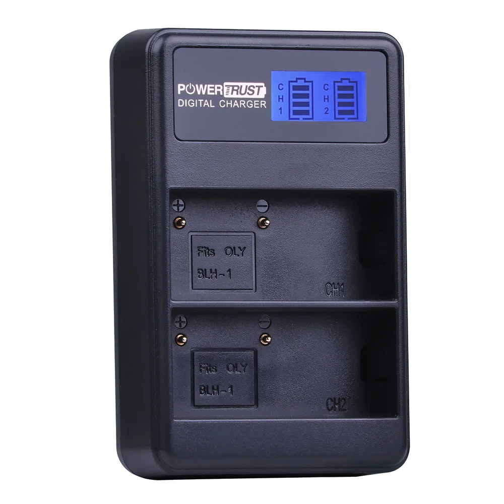 PowerTrust 2 шт. BLH-1 BLH1 BLH 1 сменная батарея и ЖК-USB двойное зарядное устройство для камеры Olympus E-M1 Mark II