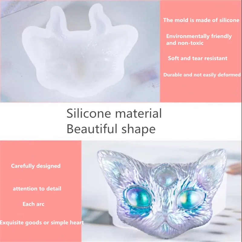 Новинка DIY Хрустальная эпоксидная форма три глаза голова кота животного