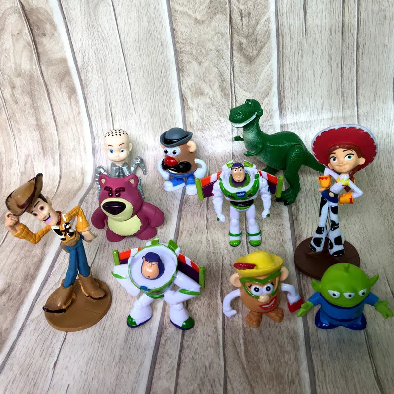 10 шт./лот Toy Story Рисунок Игрушки Вуди Базз Лайтер Джесси Рекс Мистер Картофельная