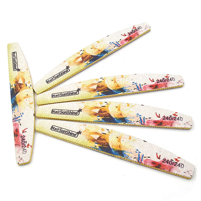 10 шт./лот полумесяц Тип пилки для ногтей блочный буфер педикюра маникюра гель