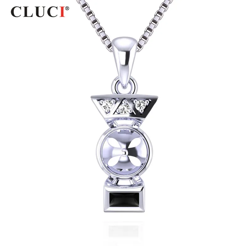 

CLUCI Silver 925 Pendant Zircon Gemstone Fashion Women Necklace Fine Jewelry Real Sterling 925 Silver Pendant SP393SB