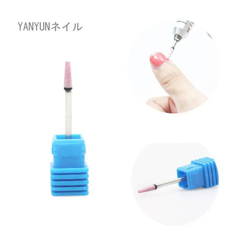 

Nail Manicure Pedicure Stone Ceramic Bit Drill Shank 3/32 Bur Cuticle Flat Cone