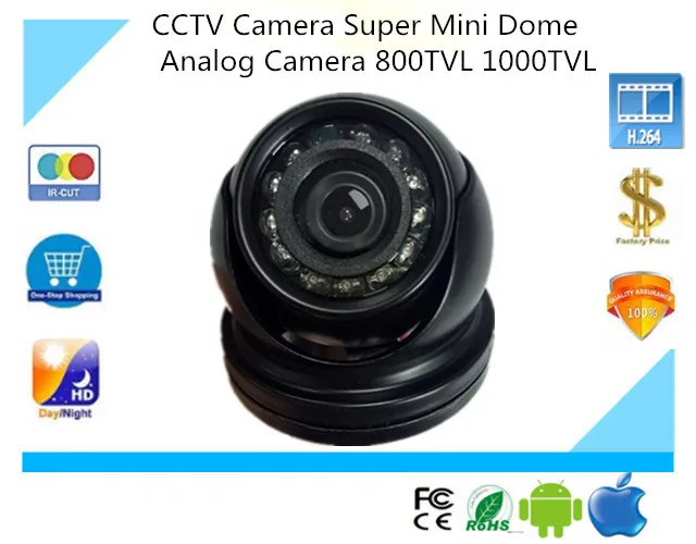 CCTV Camera Super Mini Dome Security Analog 800TVL 1000TVL indoor Night Vision IR CUT free shipping | Безопасность и защита
