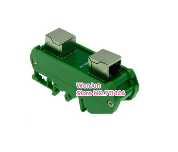 2 x RJ45 female 8P8C горизонтальная плата с монтажным кронштейном Din рейки и монтажной