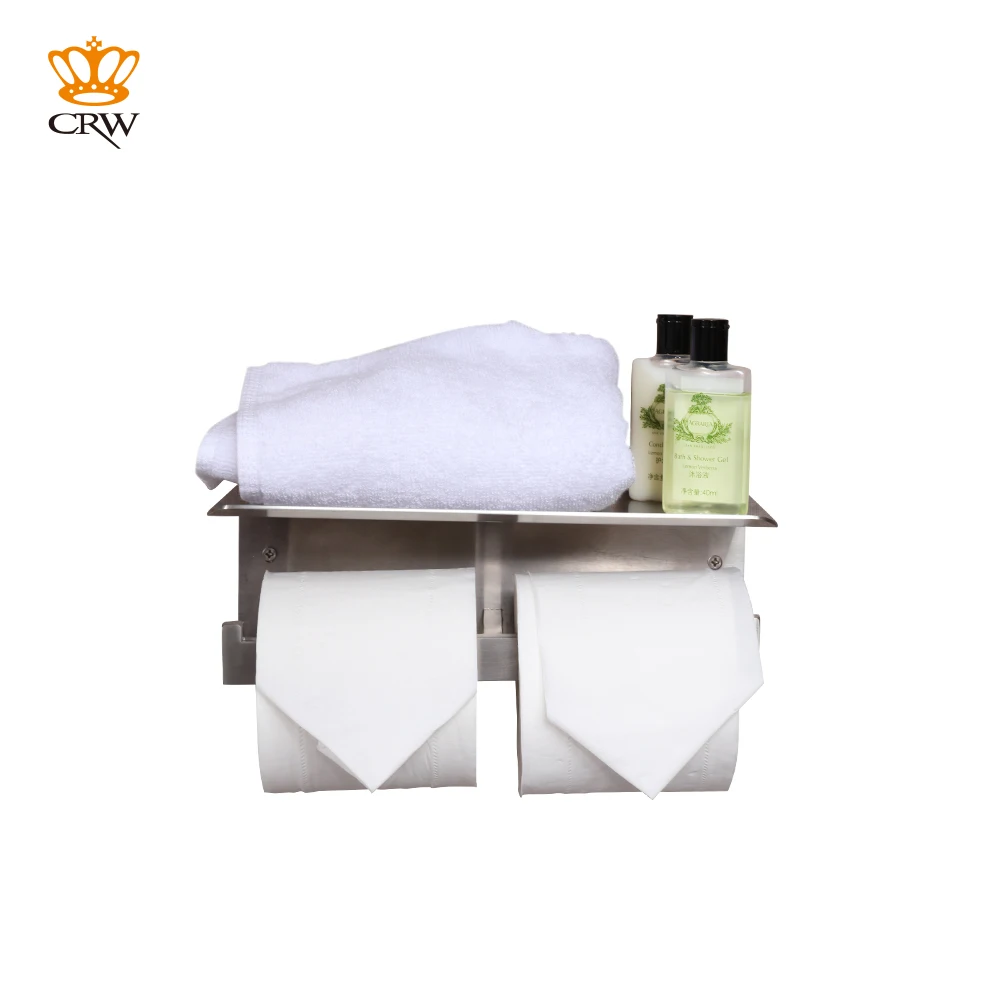 CRW двойной держатель рулона туалетной бумаги из нержавеющей стали настенное