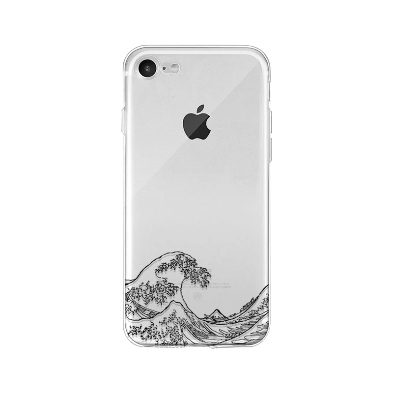 A7 Ruicaica японский art wave прозрачный мягкий чехол для телефона iPhone X XS MAX 6 6 S 7 7 plus 8 8 Plus 5 5S XR - Цвет: A7