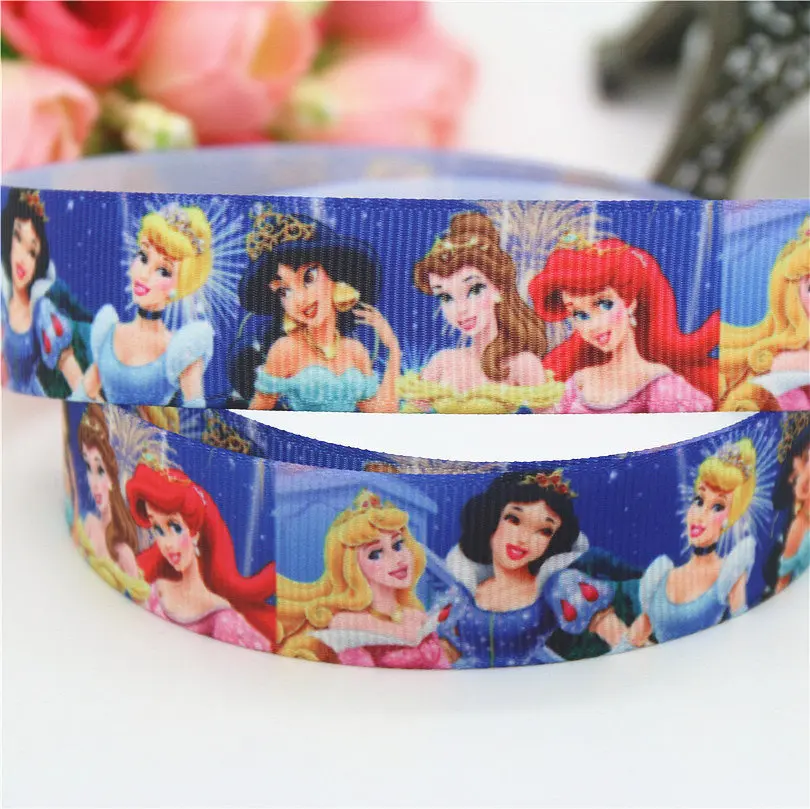 DHK 7/8 ''5 ярдов принцесса напечатаны grosgrain головные уборы с бабочкой волос лук diy вечерние украшения OEM 22 мм C1184 - Цвет: 3