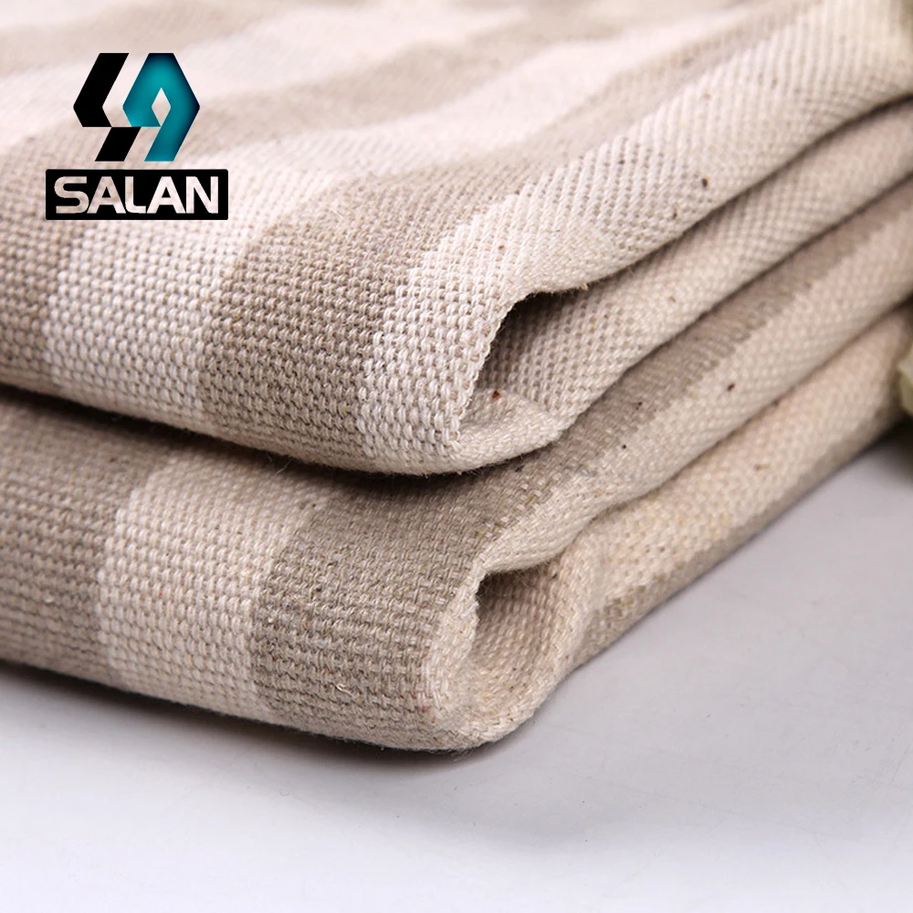 Лидер продаж полосатая льняная ткань окрашенная клетчатая диван мебель с