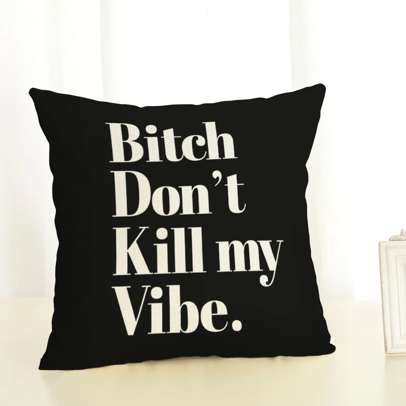 Новый домашний декор наволочка с текстовым принтом льняная декоративная для