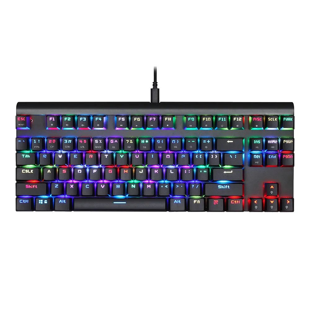 Проводная USB клавиатура VOBERRY NKRO RGB с подсветкой светодиодный оптическая 87