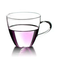 4pcslot 150ml heat resistant glass material handle tea cups single layer cup os 0067
