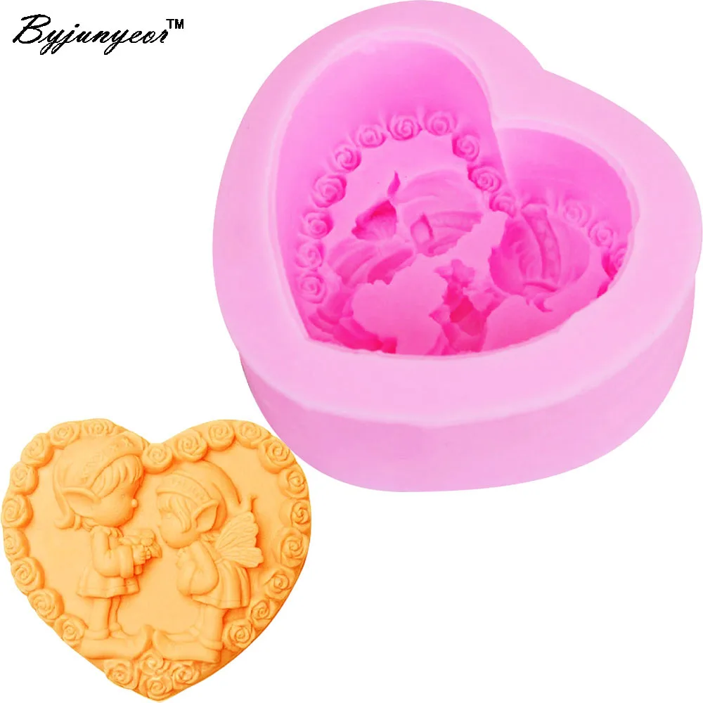 S060 Жених и невеста свадьба 3D соевый воск для свечей плесень ароматизированное