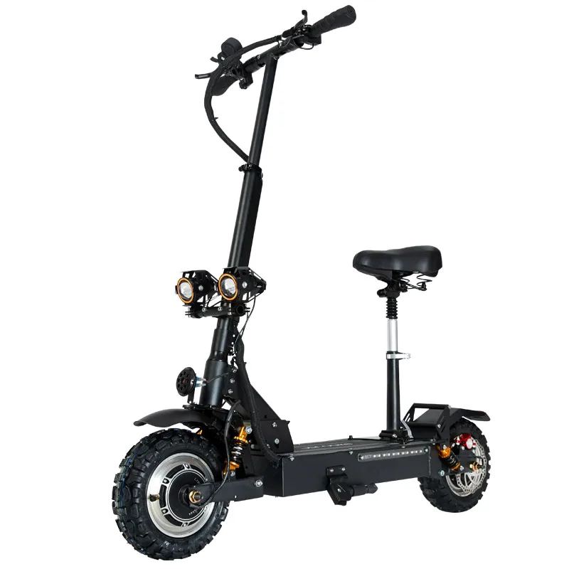 Электрический самокат Janobike с двойным приводом и сиденьем, 60 В/3200 Вт, быстрый складной самокат для взрослых, 11 дюймов, дорожный Электрический городской самокат