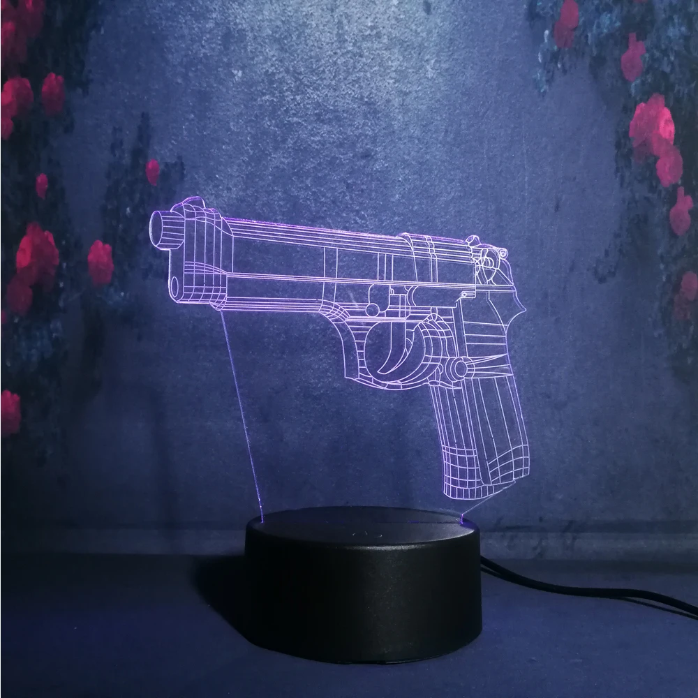 Битва рояль игра PUBG TPS пистолет винтовка LED ночник настольная лампа USB лампы