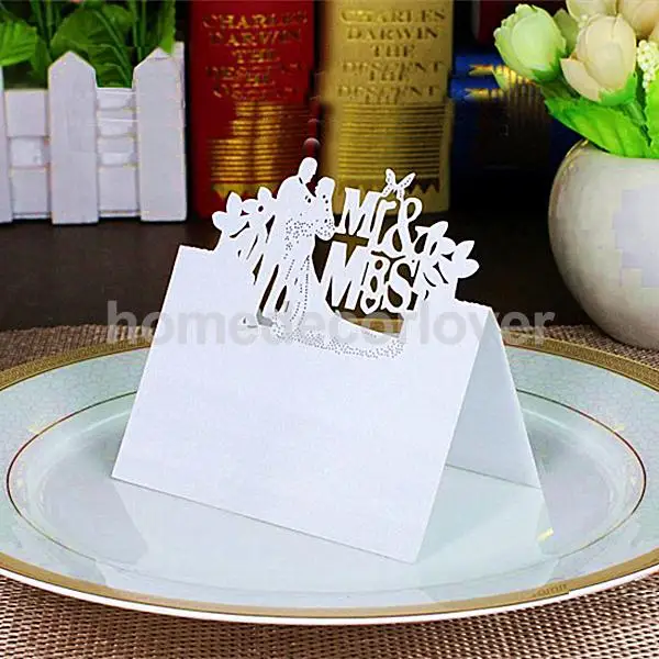 50 шт. свадебные для свадьбы вечерние имя номер место стол открытка обрезание Mr &