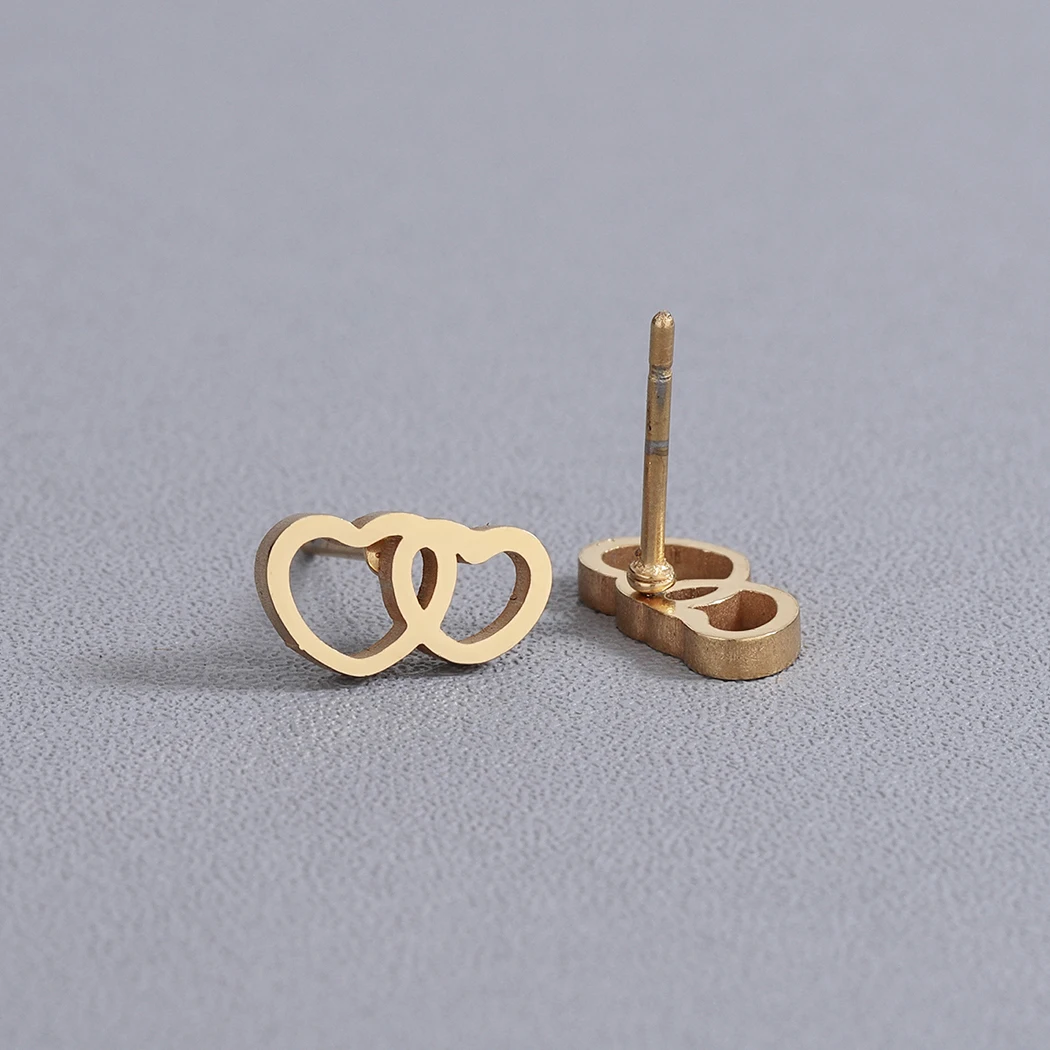 Kinitial серьги гвоздики в форме сердца из нержавеющей стали для женщин и девочек