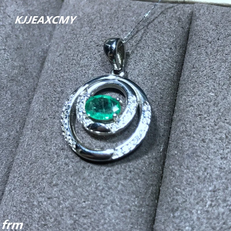 Ювелирные изделия из бутика KJJEAXCMY женская подвеска натурального изумруда