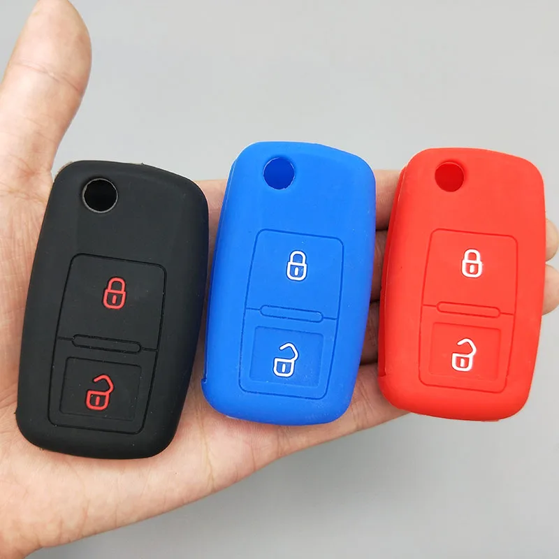 Силиконовый чехол для ключа автомобиля с 2 кнопками и откидной крышкой Volkswagen Passat