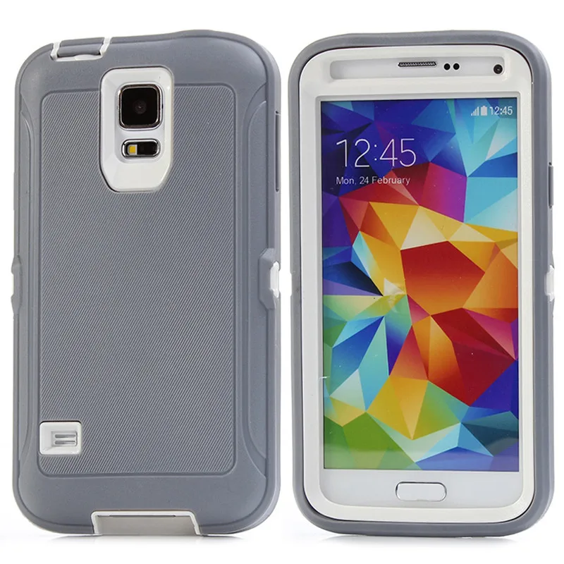 Противоударный панцирь робот Твердый PC чехол для samsung Galaxy S5 защита на 360 градусов вращающийся Задний зажим для защиты экрана Зажим для ремня