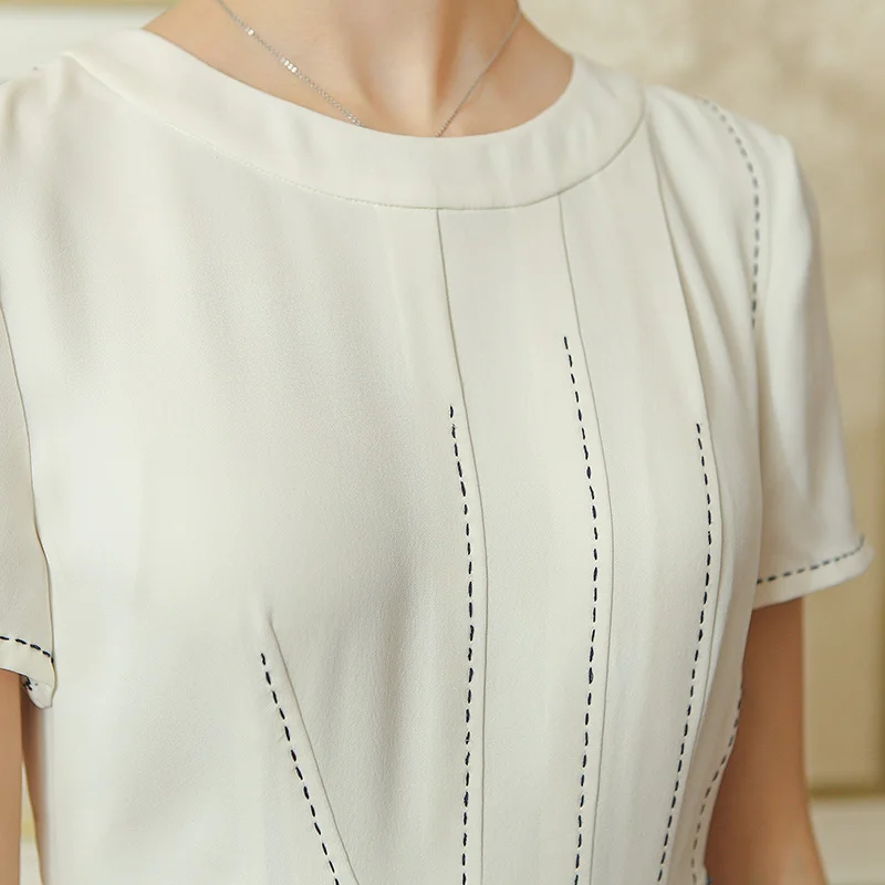 Женское шелковое платье VOA облегающее средней длины большого размера с высокой