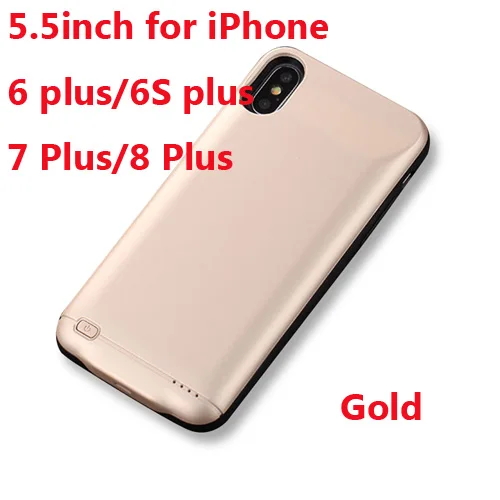 6P 6sP 7P 8P Gold Чехол для зарядного устройства для iPhone 6, 6s, 7, 8 Plus, 3000 мАч/4000 мАч/5000 мАч, чехол для зарядного устройства для iPhone X, XR, Xs, чехол для зарядки аккумулятора - Цвет: 6P 6sP 7P 8P Gold
