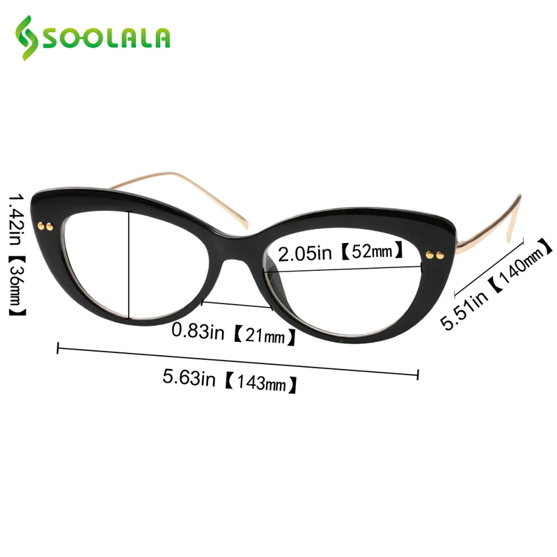SOOLALA CatEye очки для чтения Женские винтажные модные дизайнерские очки для чтения с заклепками+ 0,5 до 4,0 новое поступление