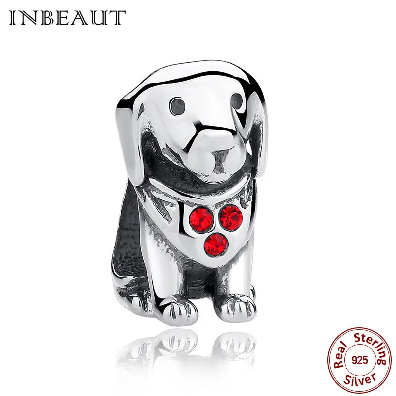 s016 INBEAUT, новая мода, 925 пробы, серебряный, милый, животный, ручная работа, милый, мультяшный кролик, панда, бусины, талисманы, подходит для браслета Пандора - Цвет: s016