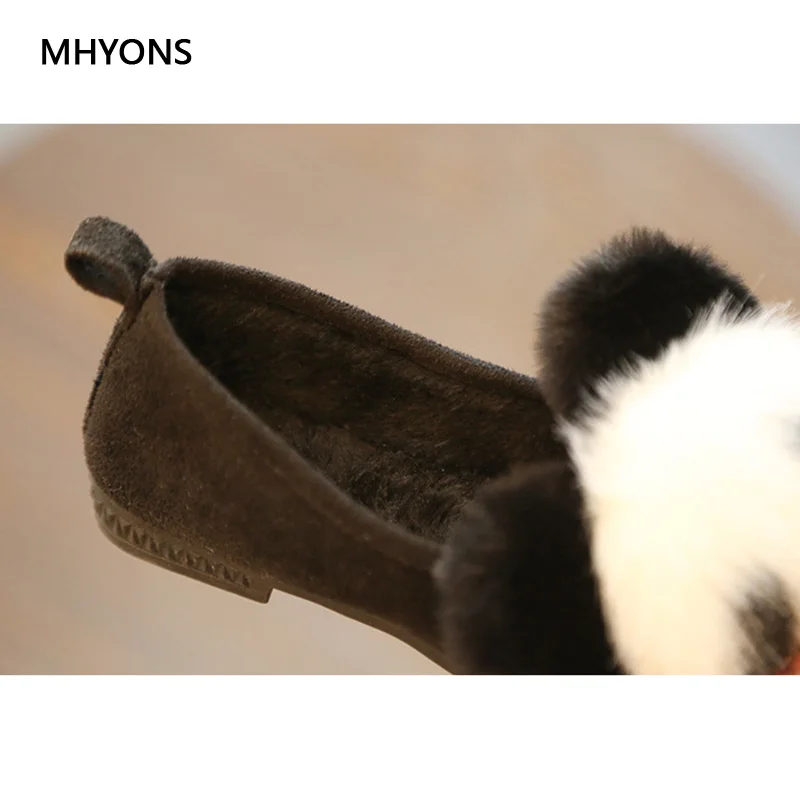 2018 новая обувь для девочек детские симпатичные панды помпоном детская зимняя