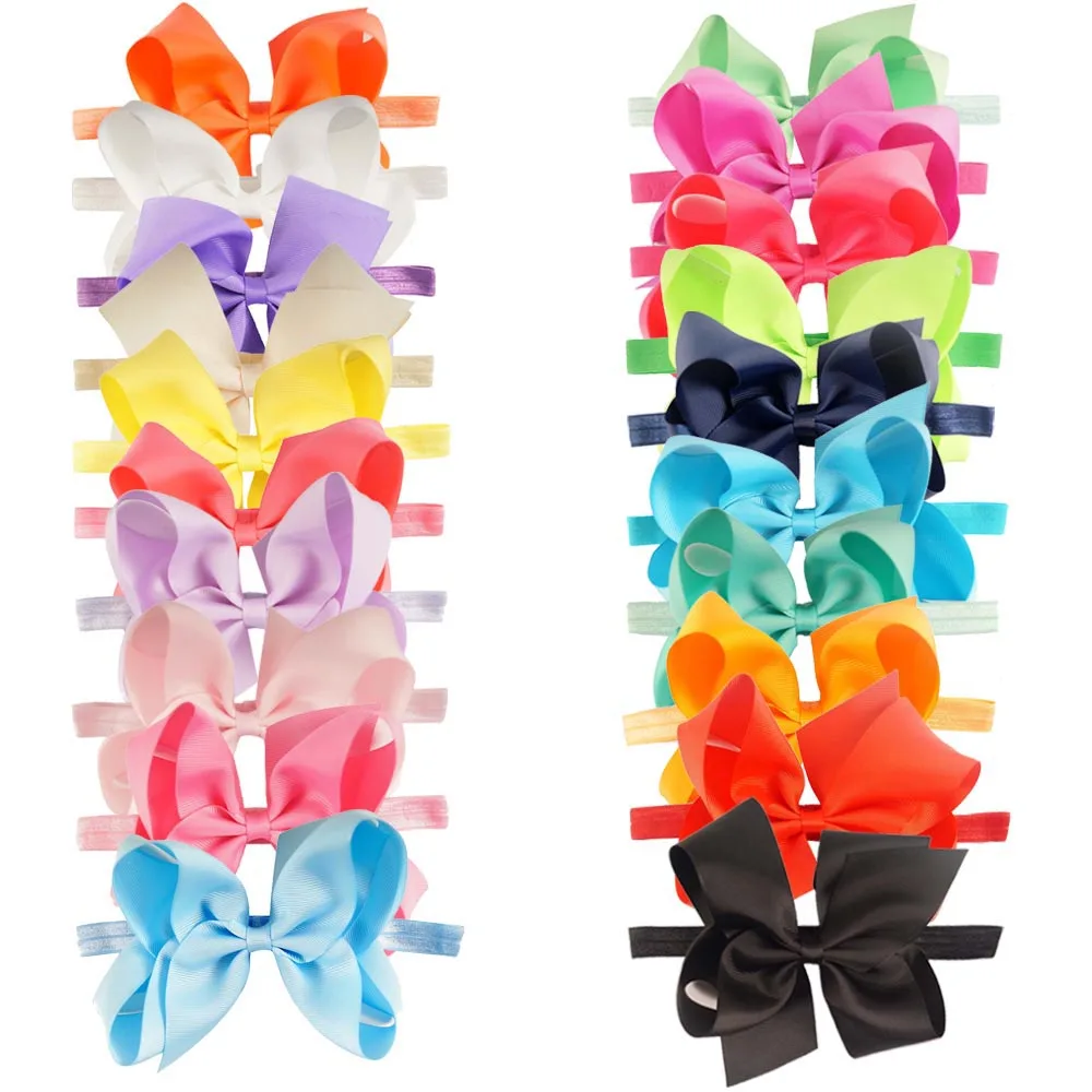 Повязка на голову для девочек эластичная лента в рубчик аксессуар волос 6