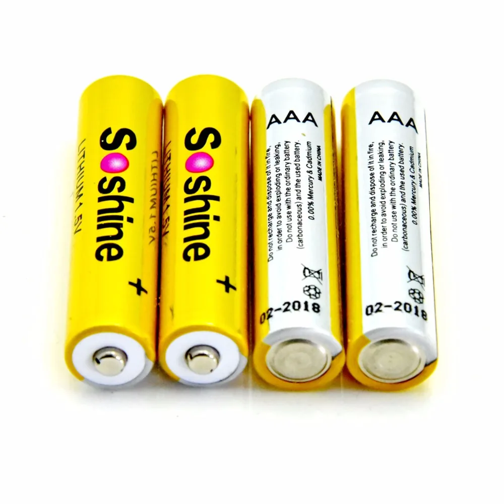 Soshine 4 шт. супер 1 5 в 1200 мАч AAA FR03 микро литиевые батареи с непрерывной