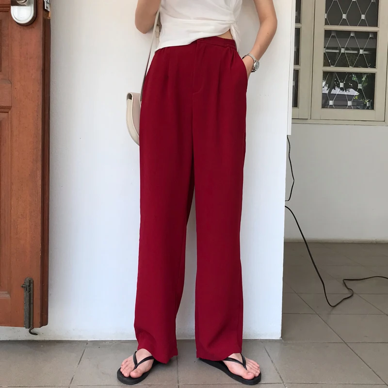 Летнее платье для девочек чистый цвет отдыха брюки прямые Для женщин | Женская