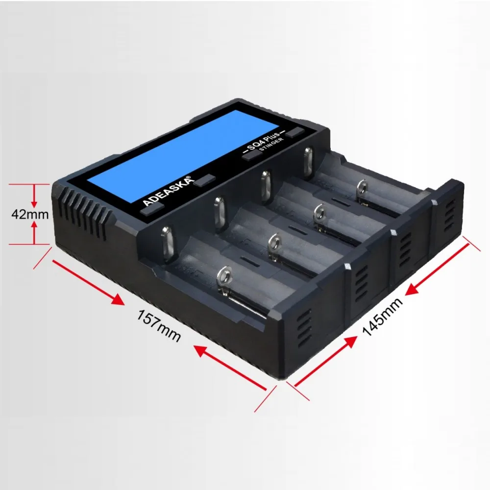 ADEASKA S Q4 PLUS ЖК-дисплей USB Быстрое интеллектуальное зарядное устройство для Li-ion/IMR/LiFePO4/Ni-MH 18650 26650 батарея PK SC4