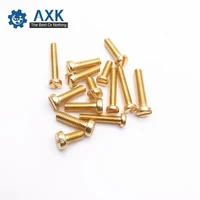 50pcslot din84 brass cheese head slotted screw m1 2 m1 6 m2 m2 5 m3