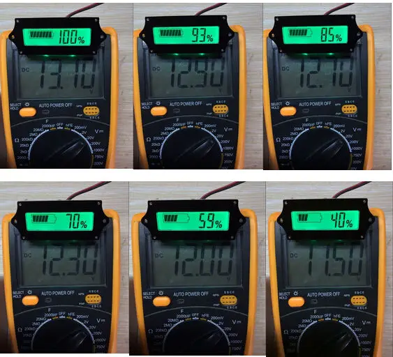 12v 24v 36v 48v lead acid battery indicator Acid batteries Capacity Tester digital LCD meter for car | Электронные компоненты и