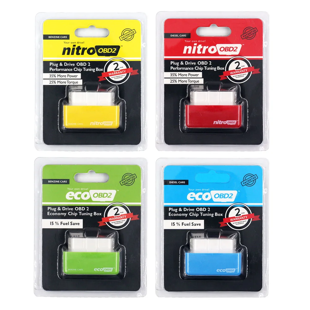 

10PCS/Lot Nitro OBD2 ECOOBD2 Car Fuel Saver Nitroobd2 Eco OBD 2 Diesel Benzine ECU Chip Tuning Box Plug Driver ECO/Nitro OBDII