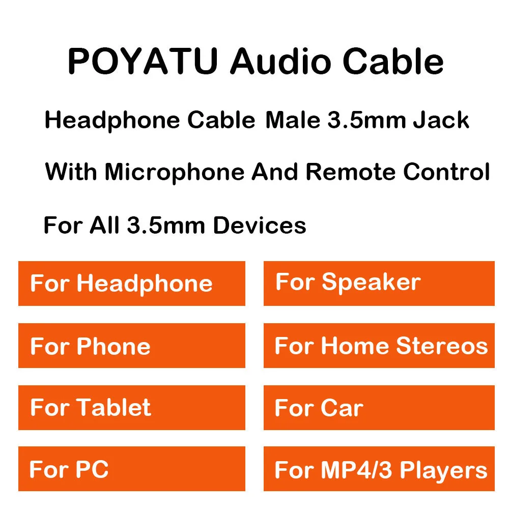 POYATU кабель для Skullcandy Hesh 2,0 дробилка Измельчить Авиатор Кассетный навигатор Mix Master кабель для наушников с микрофоном дистанционное управление