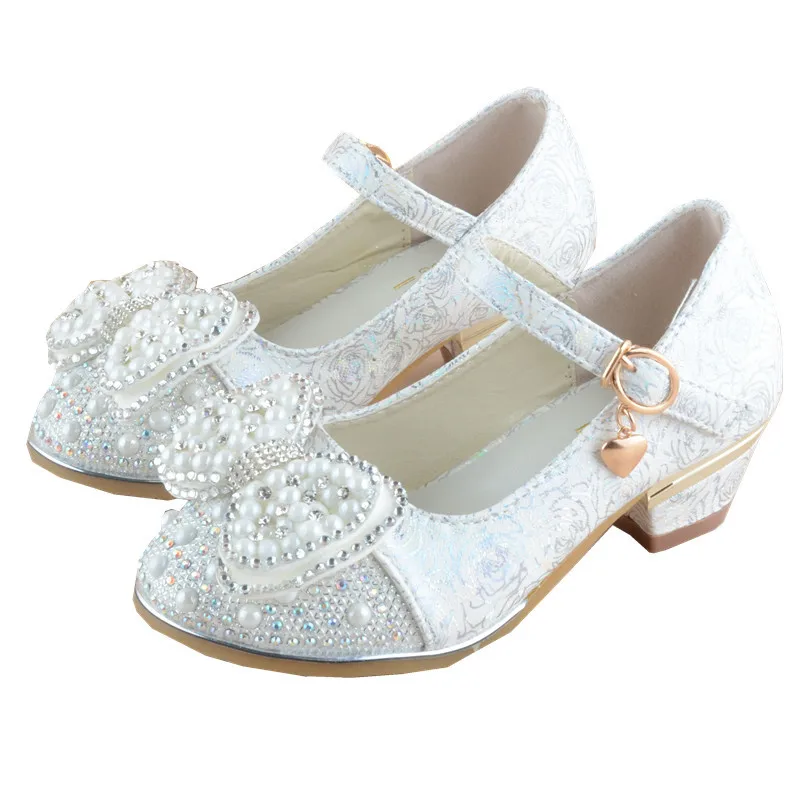 Модные летние новые детские сандалии принцессы детская Свадебная обувь для